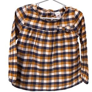 Carter's Brown Plaid Cotton Top 3T Long Sleeve (3 for $12 item)